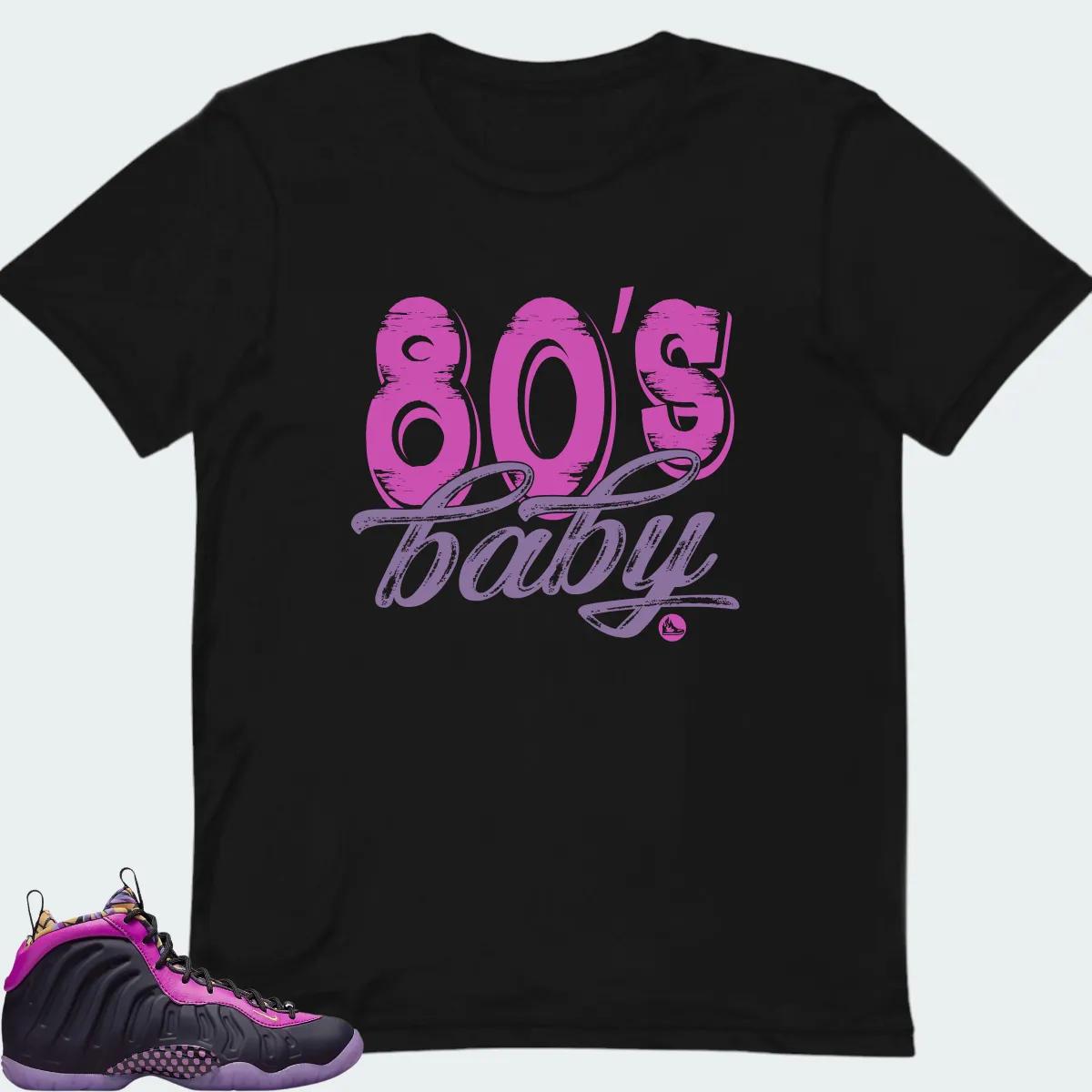 Nike Little Posite One Cave Purple (GS) Sneaker Matching T-Shirt(80s baby)