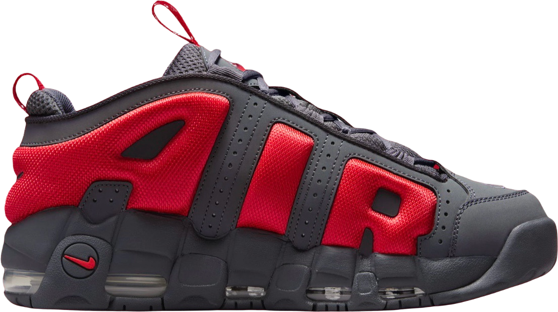 Nike Air More Uptempo Low  Dark Grey Light Crimson  