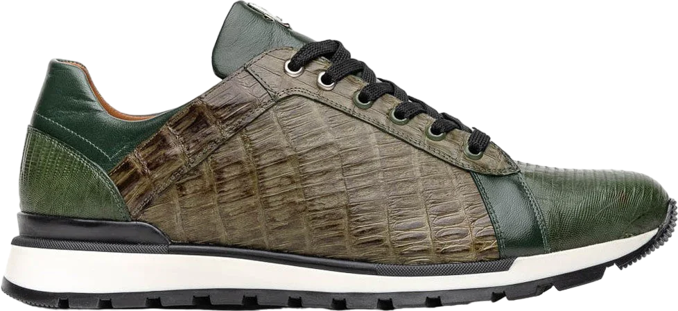 Marco Di Milano Portici  Green & Olive Exotic Lizard/Crocodile 