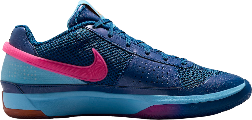Nike JA 1 NY vs NY Court Blue, Hyper Pink, Aquarius Blue, Black, and Bright Mandarin